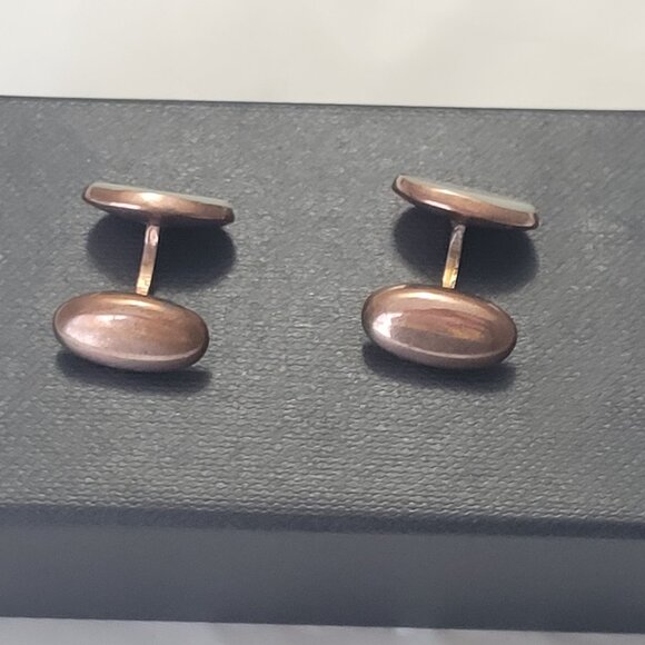 Antique Gold Cuff Links Mother of Pearl Gold Toned - Picture 14 of 14